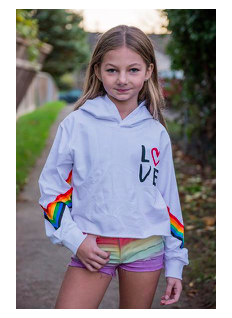 Tweenstyle by Stoopher Rainbow Love Hoodie, Tweenstyle, cf-size-12, cf-size-5-6, cf-size-6, cf-type-sweatshirt, cf-vendor-tweenstyle, CM22, Rainbow, Rainbow Love, Rainbow Love Hoodie, Sparkle