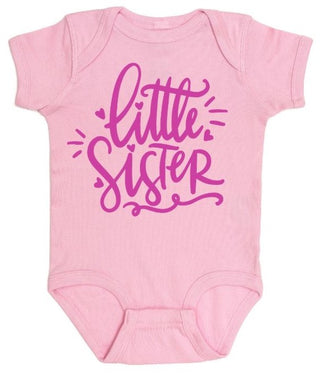 Sweet Wink Little Sister Doodle S/S Onesie, Sweet Wink, cf-size-3-6-months, cf-size-6-12-months, cf-type-onesie, cf-vendor-sweet-wink, JAN23, Little Sisiter Shirt, Little Sister, Little Siste