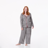KicKee Pants Midnight Holiday Plaid Women's L/S Collared Pajama Set, KicKee Pants, All Things Holiday, cf-size-large, cf-type-womens-pajama-set, cf-vendor-kickee-pants, CM22, Jolly Holiday Sa