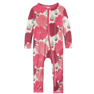 KicKee Pants Natural Dahlias Coverall with Zipper, KicKee Pants, CM22, Coverall, Coverall with Zipper, KicKee, KicKee Coverall, KicKee Pants, KicKee Pants County Fair, KicKee Pants Coverall,