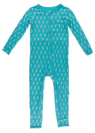 KicKee Pants Neptune Mini Seahorses Coverall with Zipper, KicKee Pants, Coverall, Coverall with Zipper, Coveralls, Fitted Coverall, KciKee Coverall, KicKee, KicKee Coverall, KicKee Pants, Kic