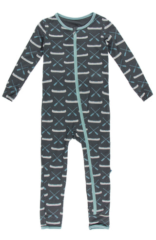 KicKee Pants Stone Paddles and Canoe Coverall with Zipper, KicKee Pants, Coverall, Coverall with Zipper, Coveralls, Fitted Coverall, KciKee Coverall, KicKee, KicKee Coverall, KicKee Pants, Ki