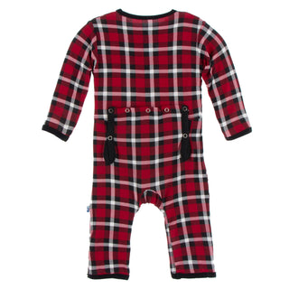 KicKee Pants Crimson 2020 Holiday Plaid Coverall with Zipper, KicKee Pants, All Things Holiday, Christmas, Christmas Coverall, Christmas Pajama, Christmas Pajamas, CM22, Coverall, Coverall wi