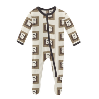 KicKee Pants Natural S'mores Footie with Zipper, KicKee Pants, CM22, Footie, Footie with Zipper, KicKee, KicKee Footie, KicKee Footie with Zipper, KicKee Pants, KicKee Pants Footie, KicKee Pa