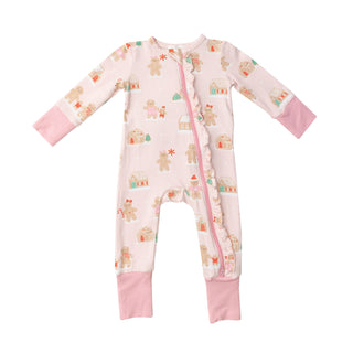 Angel Dear Pink Gingerbread 2 Way Zipper Romper, Angel Dear, All Things Holiday, Angel Dear, Angel Dear 2 Way Zipper Romper, Angel Dear Christmas, Angel Dear Gingerbread, Angel Dear Holiday,