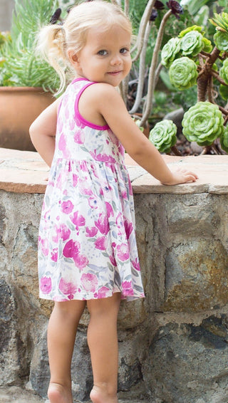 Raspberry Tulips Racer Back Dress, Bestaroo, Bestaroo Dress, Bestaroo Floral, Bestaroo Raspberry Tulips, Bestaroo Tulips, Black Friday, CM22, Cyber Monday, Dress, Floral Dress, Little Girls D