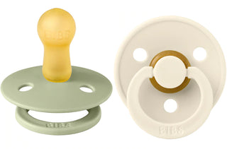 BIBS Pacifier 2 Pack - Sage / Ivory, BIBS, BIBS, BIBS BPA-Free Natural Rubber Baby Pacifier, Bibs Classic Pacifier, BIBS Pacifier, BIBS Pacifier 2 Pack - Sage / Ivory, BIBS Pacifiers, BIBS Sa
