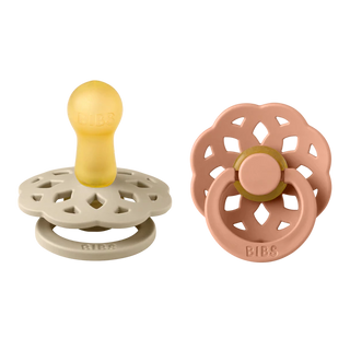BIBS Pacifier Boheme Latex 2 Pack - Vanilla / Peach, BIBS, BIBS, BIBS Boheme, BIBS BPA-Free Natural Rubber Baby Pacifier, Bibs Classic Pacifier, BIBS Pacifier, BIBS Pacifier Boheme, BIBS Paci