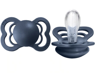 BIBS Supreme Silicone Pacifier 2 Pack - Steel Blue, BIBS, BIBS, BIBS Pacifier, BIBS Pacifiers, Bibs Stage 1, Bibs Stage 2, BIBS Steel Blue, Bibs Supreme, BIBS Supreme Pacifier, BIBS Supreme S