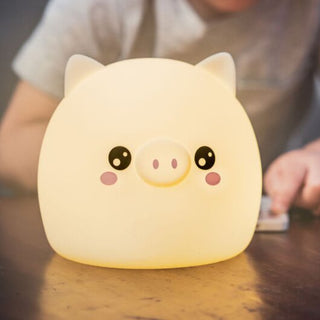 LumiPets Kawaii Touch Night Light - Pig, LumiWorld, cf-type-toy, cf-vendor-lumiworld, LED Nightlight, Lumi Pet, Lumi Pets, LumieWorld, LumiPet, LumiPets, Lumiworld, Nightlight, Pig, Toy - Bas