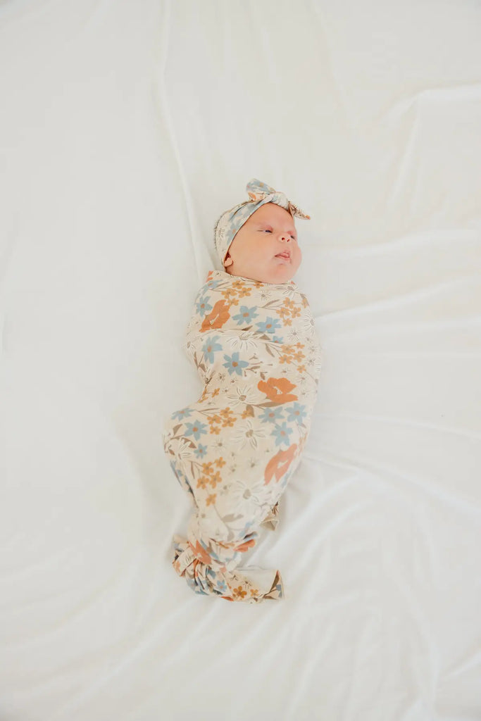 Copper Pearl Eden Knit Swaddle Blanket Basically Bows & Bowties