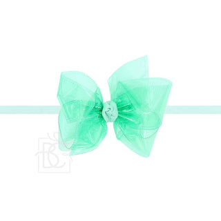 Large Waterproof Double Knot Hair Bow on Headband, Beyond Creations, Alligator Clip Hair Bow, Beyond Creations, Bow, cf-size-apple-green, cf-size-aqua, cf-size-aquamarine, cf-size-black, cf-s