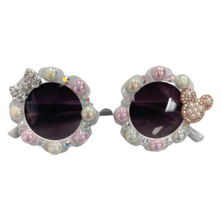 Sienna Sunnies Pearl & Rhinestone Flower Sunnies, Sienna Sunnies, Bow, Bow Sunglasses, Disney, Made in the USA, Minnie, Minnie Mouse, Pearl & Rhinestone Flower Sunnies, Sienna Sunnies, Sungla