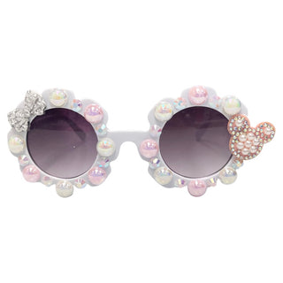 Sienna Sunnies Pearl & Rhinestone Flower Sunnies, Sienna Sunnies, Bow, Bow Sunglasses, Disney, Made in the USA, Minnie, Minnie Mouse, Pearl & Rhinestone Flower Sunnies, Sienna Sunnies, Sungla