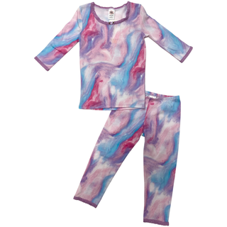 Esme Marble 3/4 Sleeve Top & Legging Set, Esme, cf-size-5, cf-size-6, cf-size-7, cf-type-pajama-set, cf-vendor-esme, Esme, Esme Marble, Esme Marble 3/4 Sleeve Top & Legging Set, Esme Marble P