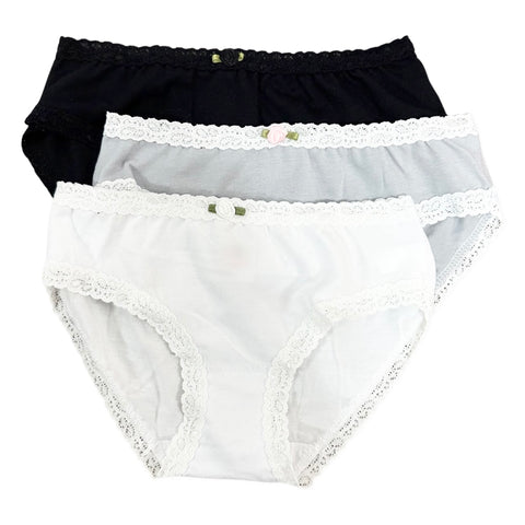Esme Black / Grey / White 3pc Panty Set, Esme, cf-size-medium-6-6x, cf-size-preteen-14-16, cf-size-small-4-5-years, cf-size-xsmall-2-3-years, cf-type-girls-underwear, cf-vendor-esme, Els PW 8