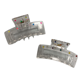 Bari Lynn Swarovski Crystal Clear Rectangle Claw Clip - 2 Colors, Bari Lynn, Bari Lynn, Bari Lynn Claw Clip, Bari Lynn Hair Clip, Bari Lynn Swarovski Crystal Frosted Rectangle Claw Clip, Claw