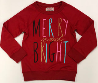 Crumbs Kids Clothing Merry and Bright Sweatshirt, Crumbs Kids Clothing, All Things Holiday, Black Friday, Christmas, Christmas in July, Christmas shirt, crumb snatcher, Crumb Snatcher Merry a