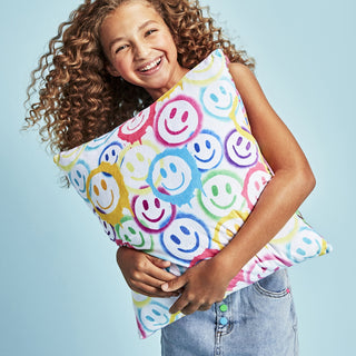 Iscream Spray Paint Smiles Fleece Pillow, Iscream, EB Girls, iScream, iscream pillow, Iscream Pillows, Iscream Smiley Face, Iscream Spray Paint Smiles Fleece Pillow, iscream-shop, Sleepover,