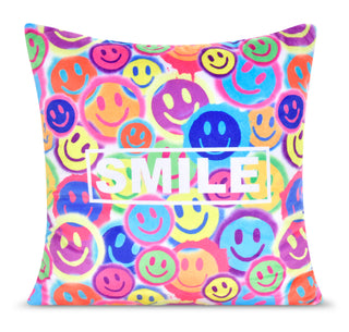 Iscream Spray Paint Smiles Fleece Pillow, Iscream, EB Girls, iScream, iscream pillow, Iscream Pillows, Iscream Smiley Face, Iscream Spray Paint Smiles Fleece Pillow, iscream-shop, Sleepover,