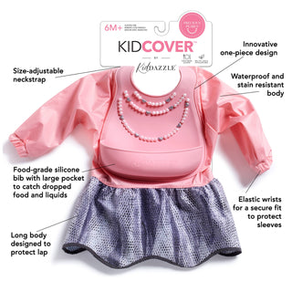 Precious Pearls Kid Cover Bib, KidDazzle, Apron, Bib, Full Cover Bib, Kid Dazzle, KidDazzle, Precious Pearls Kid Cover Bib, Silicone Bib, Bibs - Basically Bows & Bowties