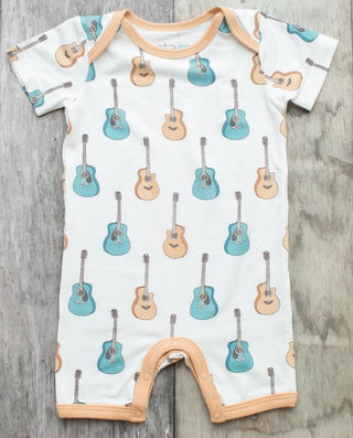 Bestaroo Guitars Short Romper, Bestaroo, Besta  roo, Bestaroo, Bestaroo Guitars, Bestaroo Guitars Short Romper, Bestaroo Short Romper, Boys Romper, CM22, Els PW 5060, Guitar, Guitars, Romper,