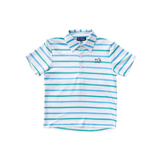 Prodoh Performance Polo in Water Garden Stripe, Prodoh, CM22, Collared Shirt, JAN23, Polo Shirt, Prodoh, Prodoh Performance Polo, Prodoh Performance Polo in Water Garden Stripe, Short Sleeve