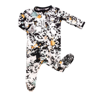 Peregrine Kidswear Splatter Paint Footie, Peregrine Kidswear, Bamboo Footie, CM22, Footed Sleeper, Footie, Peregrine, Peregrine Footed Sleeper, Peregrine Footie, Peregrine Kidswear, Peregrine
