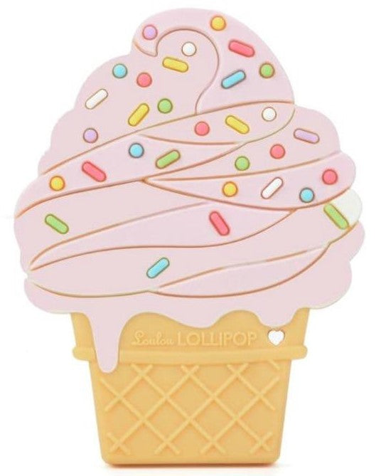LouLou Lollipop Strawberry Ice Cream Cone Teether Basically Bows