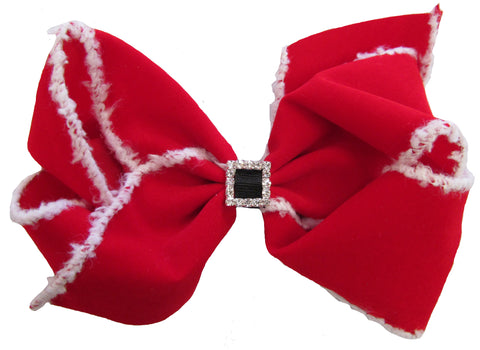 X-Large Santa Suit Hair Bow on Clippie, Wee Ones, All Things Holiday, Alligator Clip Hair Bow, Christmas, Christmas Bow, Christmas Hair Bow, Clippie, Clippie Hair Bow, Hair Bow, Hair Bow on C