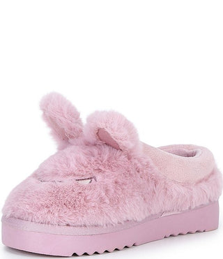 Steve Madden toddler pink monster slippers with playful character design and soft indoor sole
