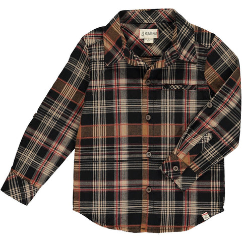 Me & Henry Atwood Woven Shirt - Brown Plaid, Me & Henry, Atwood Woven Shirt, Brown Plaid, Button Down Shirt, cf-size-2-3y, cf-size-4-5y, cf-size-5-6y, cf-size-6-7y, cf-size-7-8y, cf-size-8-9y