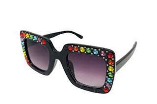Bari Lynn Crystallized Square Sunglasses - Black / Rainbow, Bari Lynn, Bari Lynn, Bari Lynn Accessories, Bari Lynn Sunglasses, Bari Lynn Swarovski Crystal Sunglasses, Black, cf-type-sunglasse
