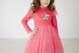 Petite Hailey Frill LS Tutu Dress - Magenta, Petite Hailey, Birthday Girl, Birthday Girl Outfit, cf-size-10, cf-size-2, cf-size-3, cf-size-4, cf-size-5, cf-size-6, cf-size-8, cf-type-dresses,