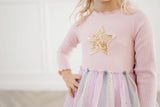 Petite Hailey Ombre Star Tutu L/S Dress - Pink, Petite Hailey, Birthday Girl, Birthday Girl Outfit, cf-size-12-months, cf-size-18-months, cf-size-2, cf-size-3, cf-size-4, cf-size-5, cf-size-6