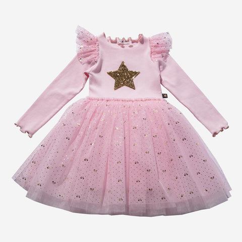 Petite Hailey Frill LS Tutu Dress - Pink, Petite Hailey, Birthday Girl, Birthday Girl Outfit, cf-size-10, cf-size-2, cf-size-3, cf-size-4, cf-size-5, cf-size-6, cf-size-8, cf-type-dresses, cf