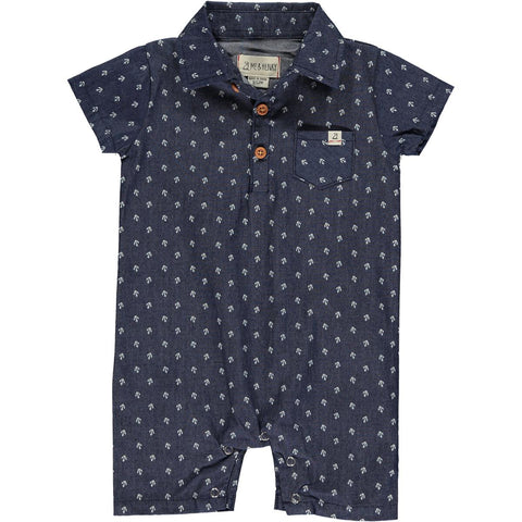 Me & Henry Sandy Romper - Chambray Anchor