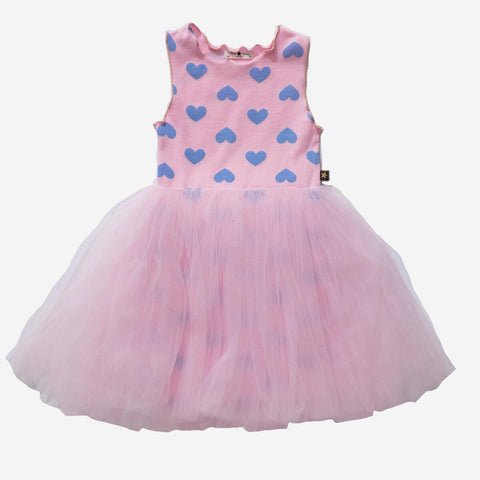 Petite Hailey, Petite Hailey Vintage Heart Tutu Dress - Blue - Basically Bows & Bowties