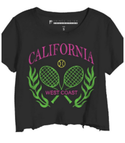 Prince Peter Tween California West Coast Distressed Crop Tee, Prince Peter Collection, cf-size-large-10, cf-size-medium-8, cf-size-xlarge-12, cf-type-tee, cf-vendor-prince-peter-collection, C