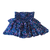 Tweenstyle by Stoopher Ditsy Navy Floral Smocked Waist Tiered Skirt