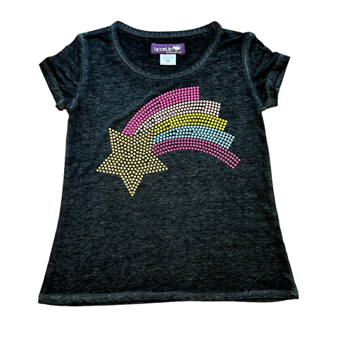 Sparkle by Stoopher Shooting Rainbow Star Burnout A-Line Tee