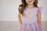 Petite Hailey Leah Layered Tutu Dress - Purple Multi