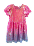 Lola and The Boys Bubble Gum Shimmer Sequin Dress