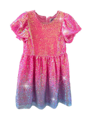 Lola and The Boys Bubble Gum Shimmer Sequin Dress