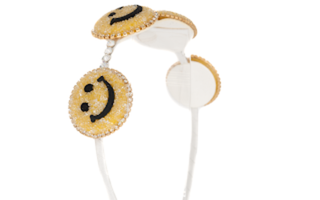 Bari Lynn Glitter Smiley Face Crystallized Thin Headband - Yellow, Bari Lynn, Bari Lynn, Bari Lynn Headband, Bari Lynn Headbands, Bari Lynn Smile, Bari Lynn Smiley, cf-type-headband, cf-vendo