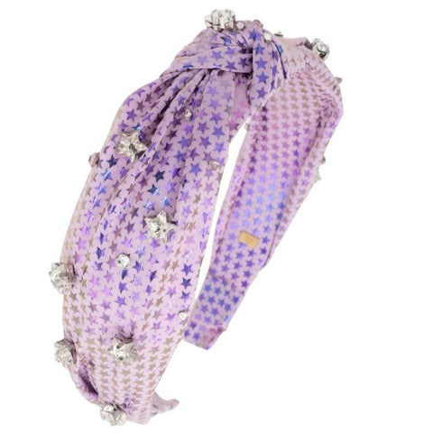 Bari Lynn Shimmer Star Jewel Knot Headband - Purple