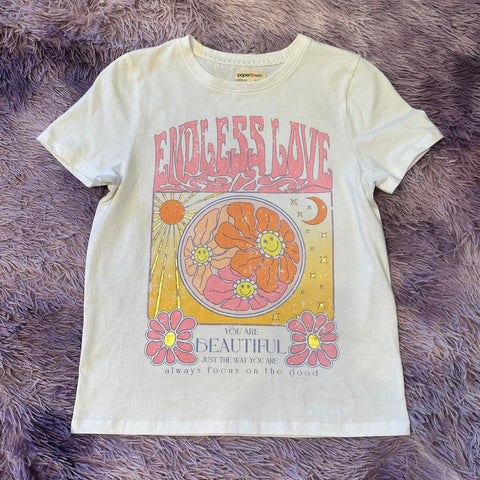 Paper Flower Endless Love Gold Foil Graphic Tee