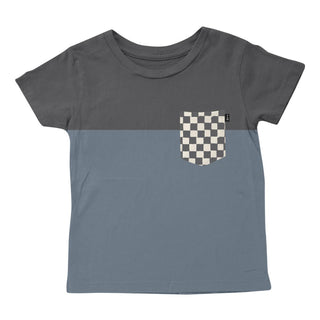 Tiny Whales Check It S/S Pocket Tee - Navy