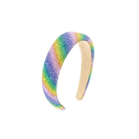Bari Lynn Fully Crystalized Ombre Headband - Pastel Rainbow