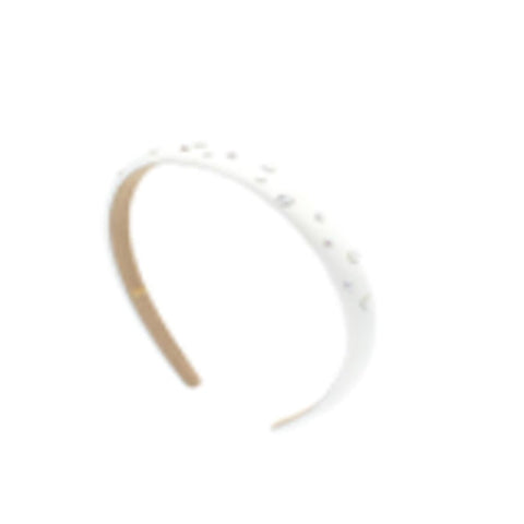 Bari Lynn Thin Swarovski Crystal Headband - White